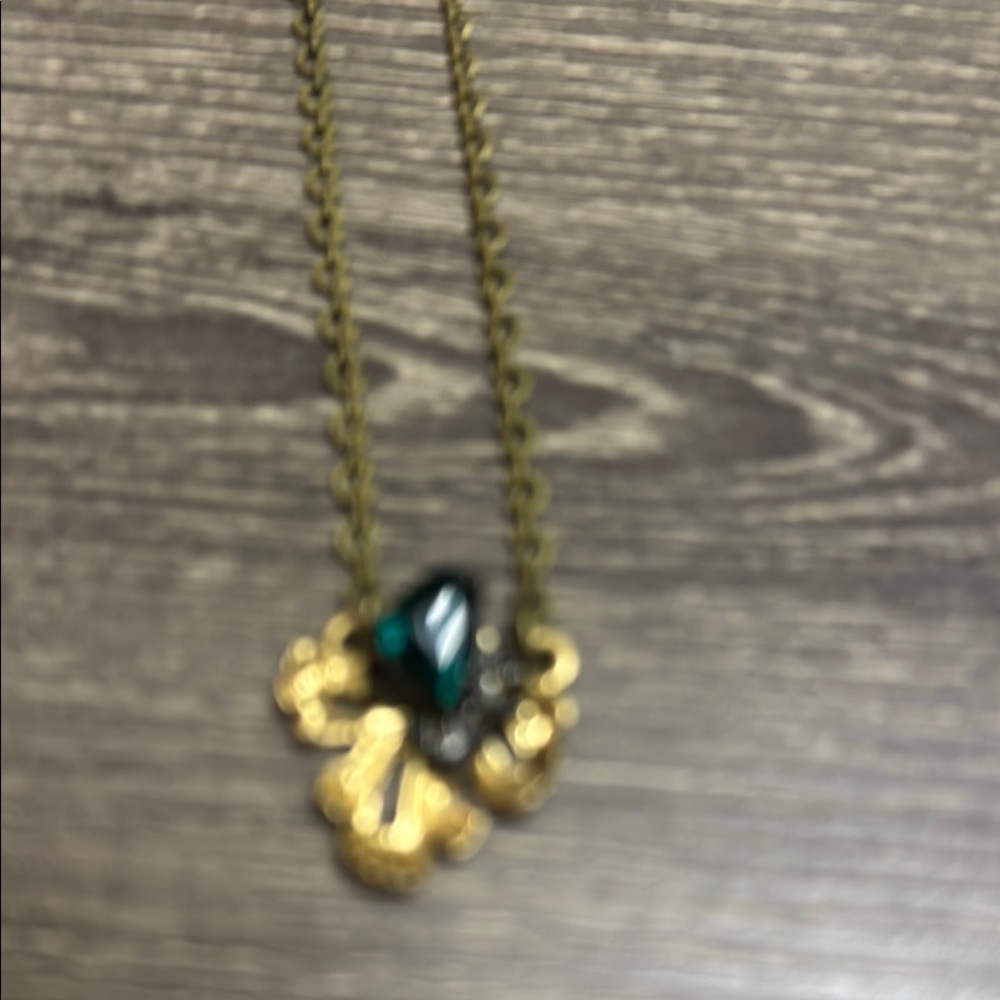 Chloe + Isabel Gold and Green Necklace with Elegant Pendant